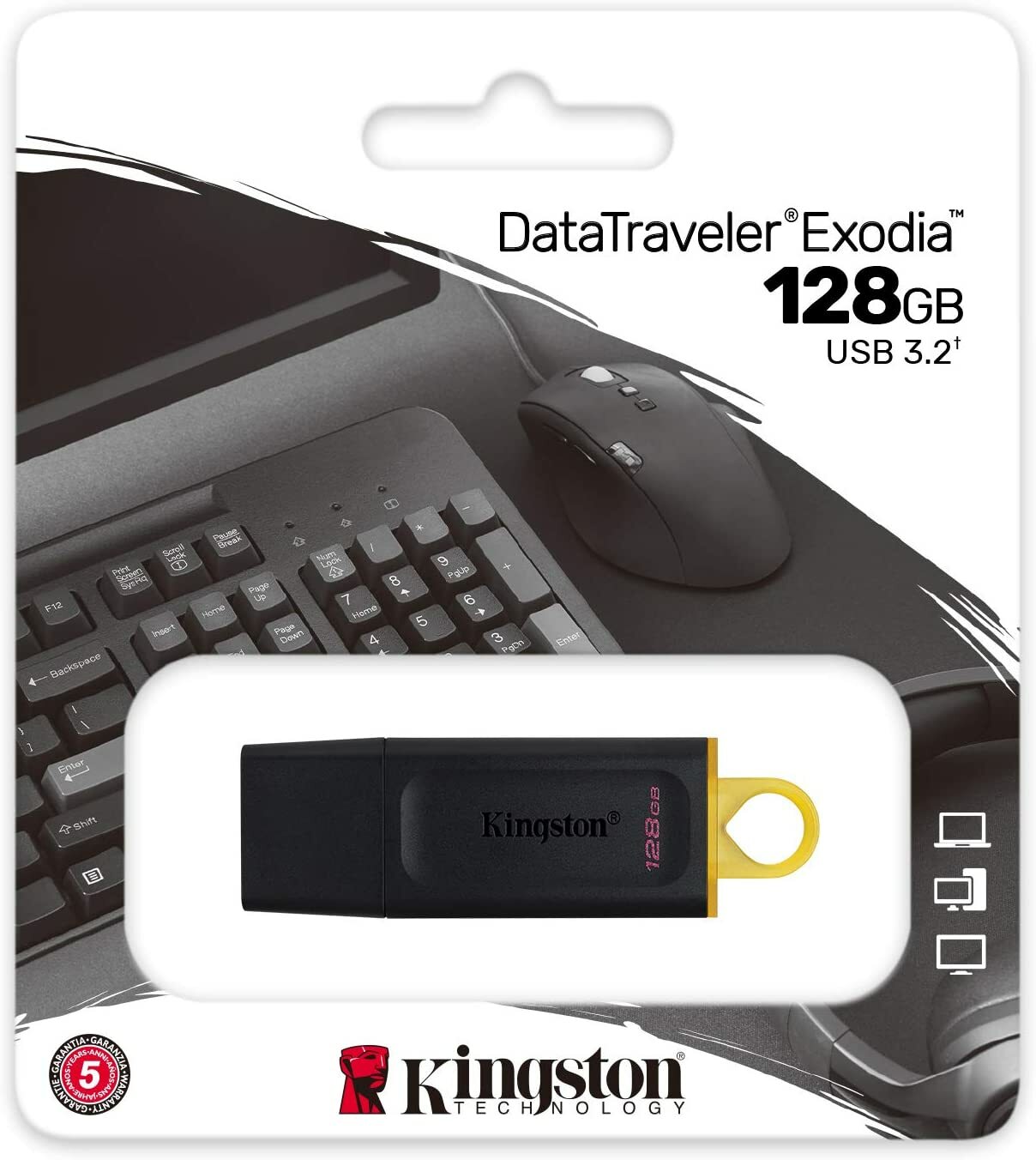 Kingston DTX/128GB DataTraveler Exodia 128GB USB 3.2 Gen 1 Flash Drive Key Ring