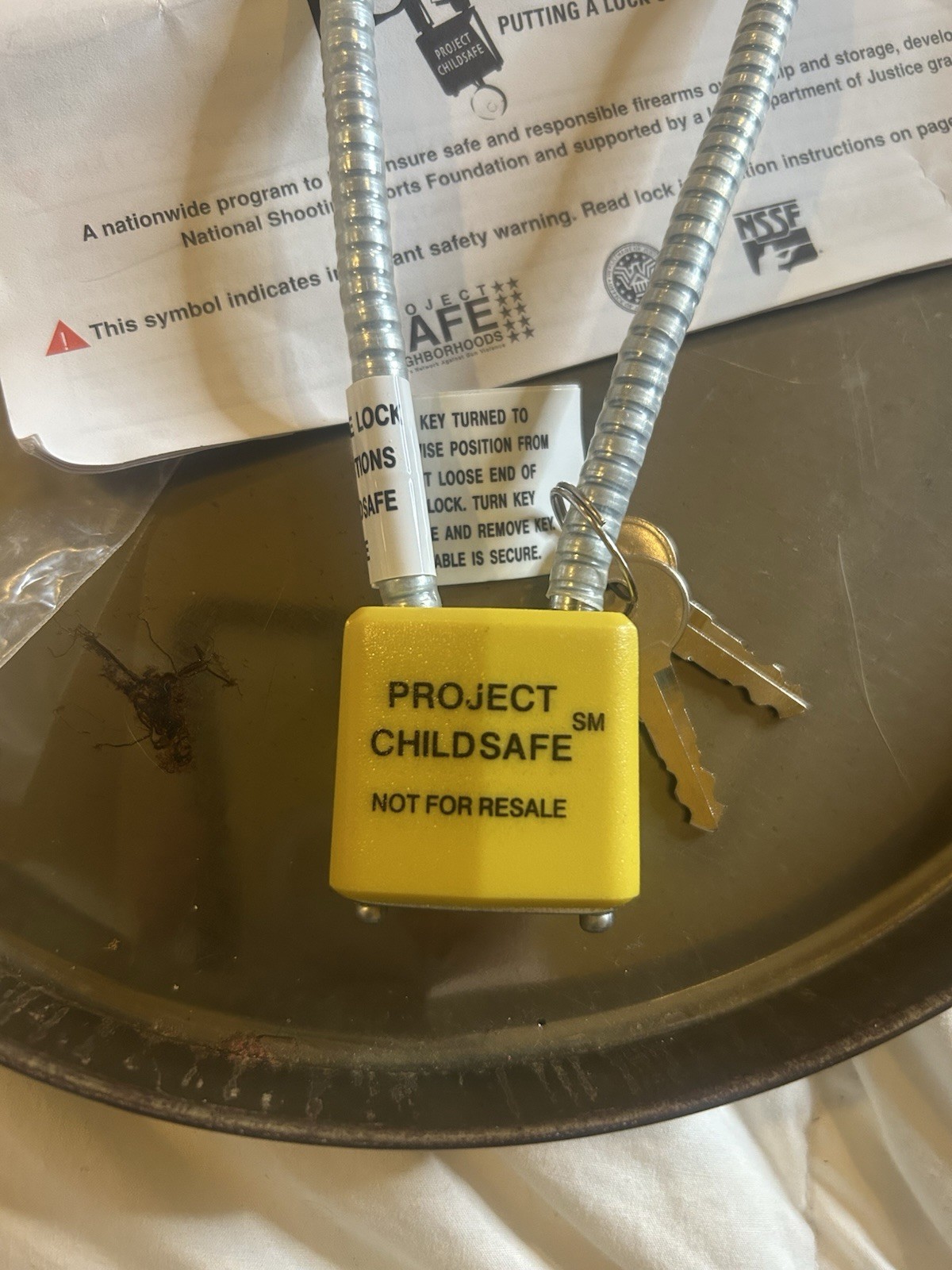Project Child Safe Cable Gun Lock with 2 Keys New in Original Package