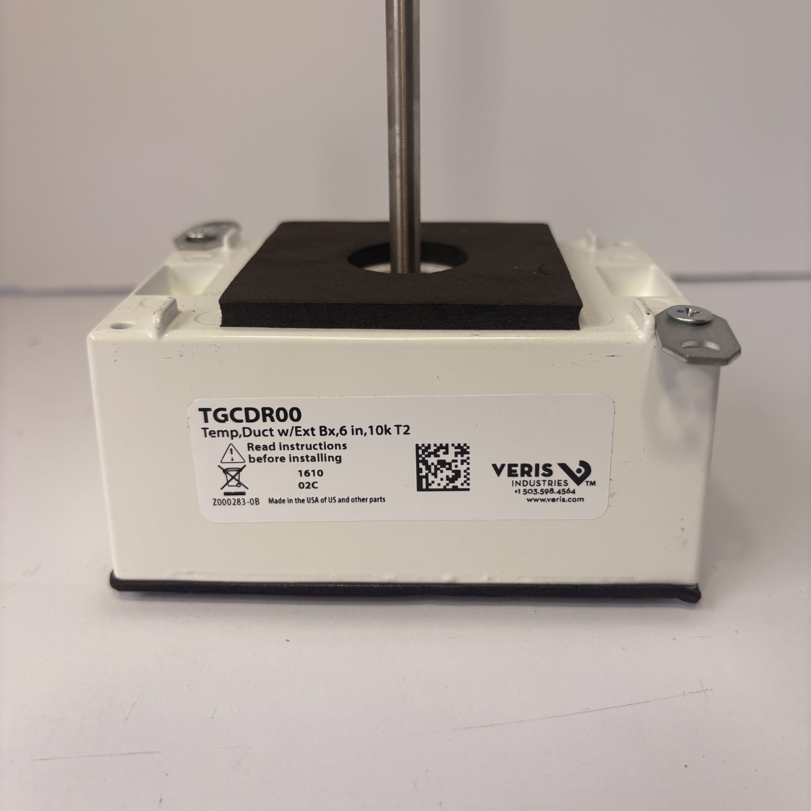 Veris TGCDR00 Duct Temperature Sensor 6" Stainless Probe 10k Type 2 Thermistor