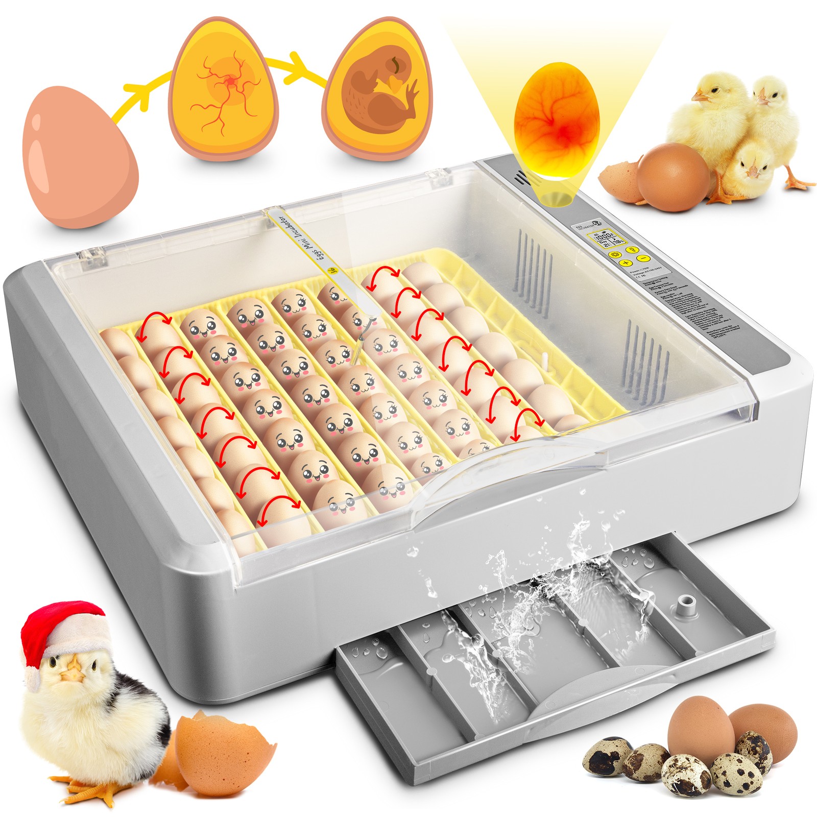 36 Eggs Incubator Automatic Turning Quail Chick Chicken Hatcher For Hatching Egg