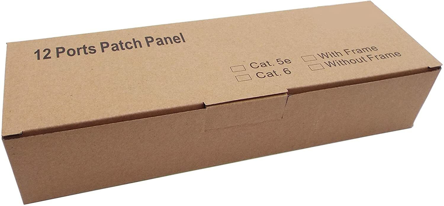 CNAweb 12 Port Vertical Cat6 110 RJ45 Network Patch Panel 568A 568B with Bracket
