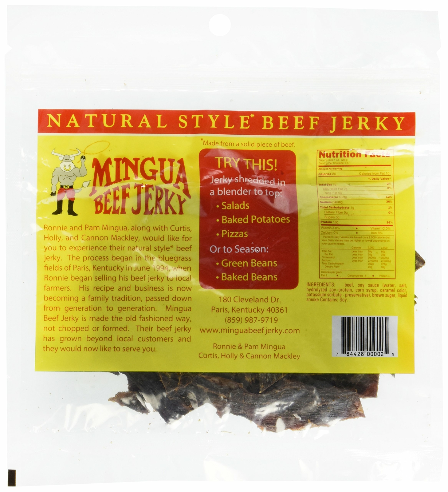 Mingua Mild Beef Jerky 3.5oz Bag [1-Bag]