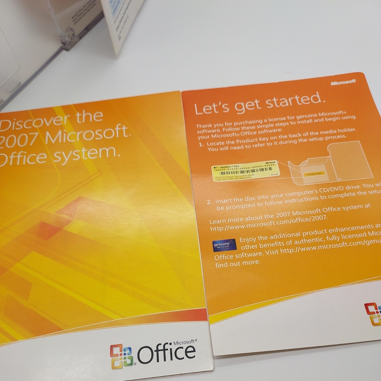 MICROSOFT OFFICE Standard Edition 2007 UPGRADE w/ Key number