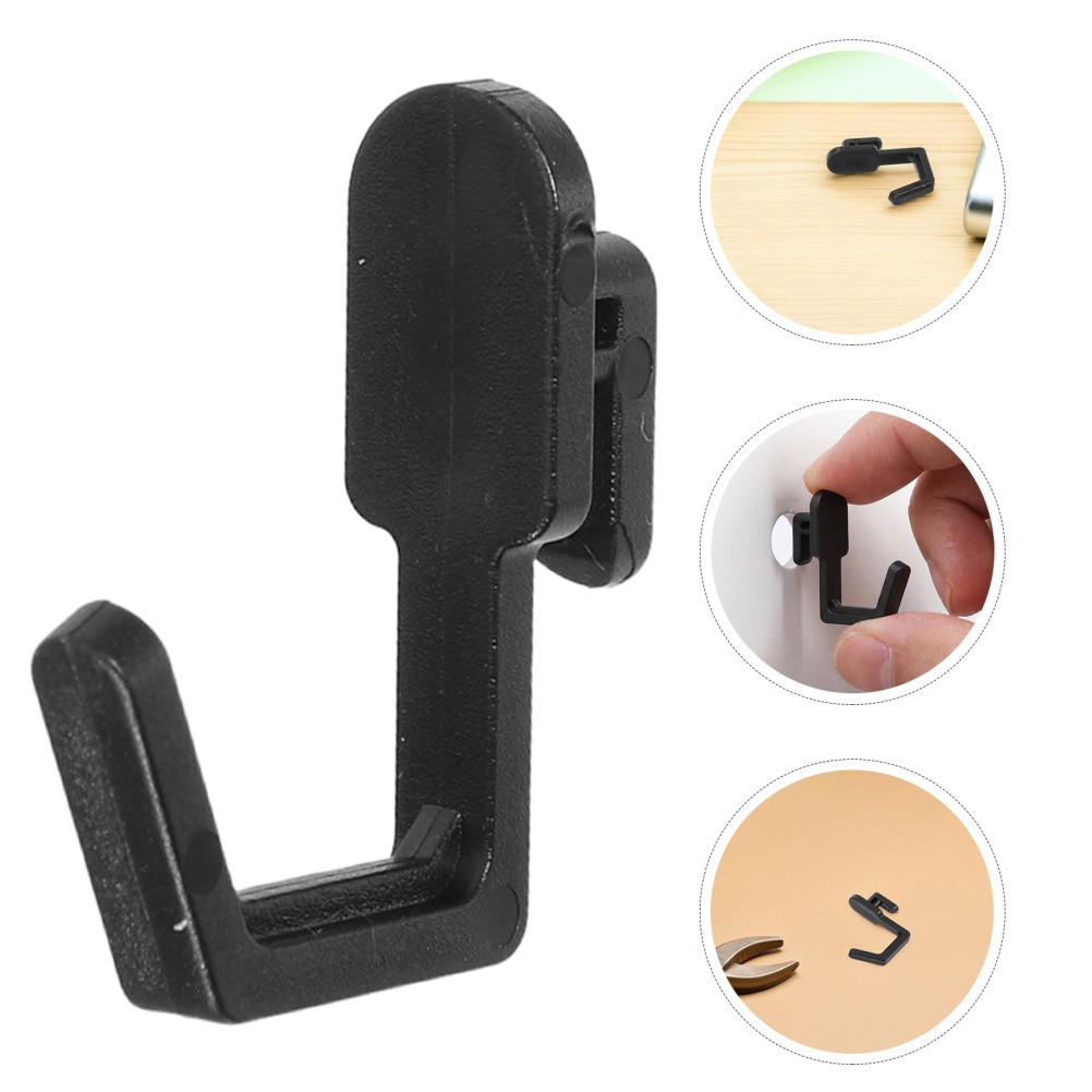10Pcs Reusable Black Pegboard Hooks for Hardware Durable Tool Storage Organizer