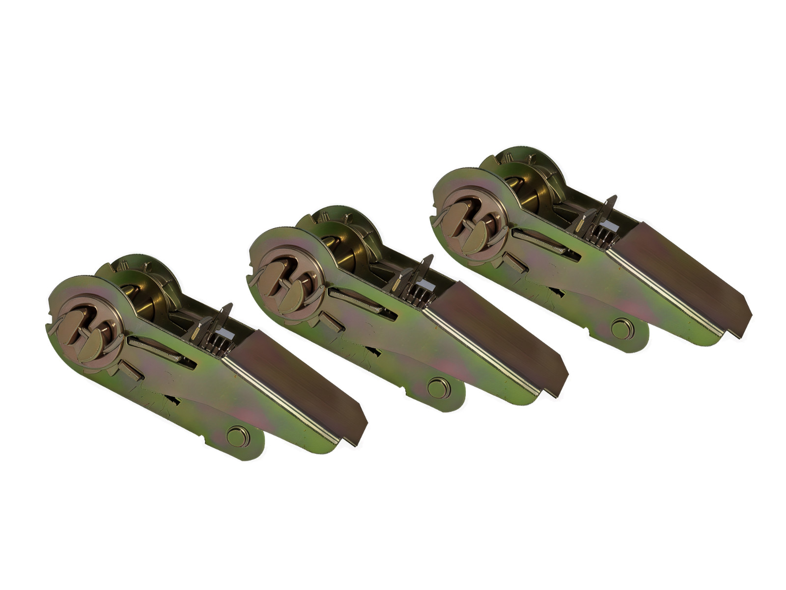3x 25mm Heavy Duty Ratchet Tie Down Straps 700kg Load Strength Lock Clamp