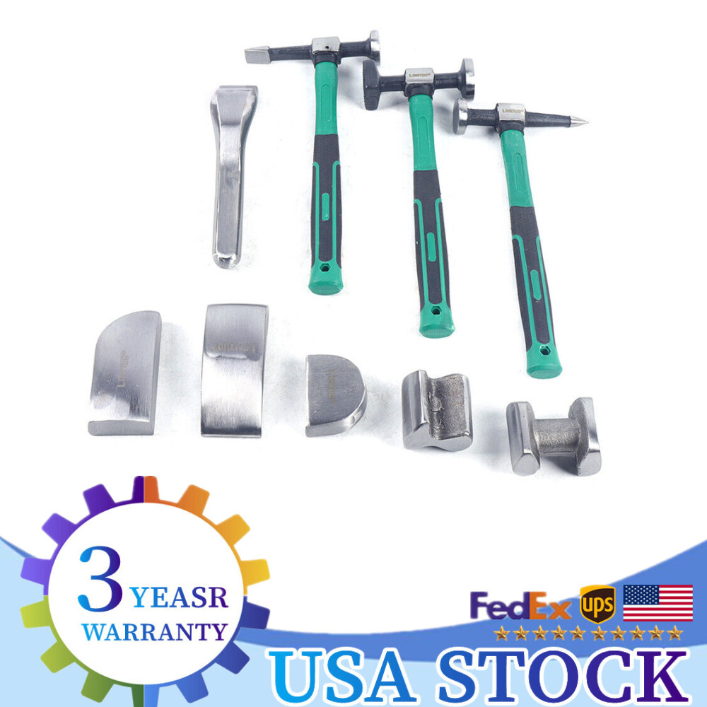 9X/Set Auto Body Panel Fender Hammer Dolly Set Sheet Metal Repair Tool Kit