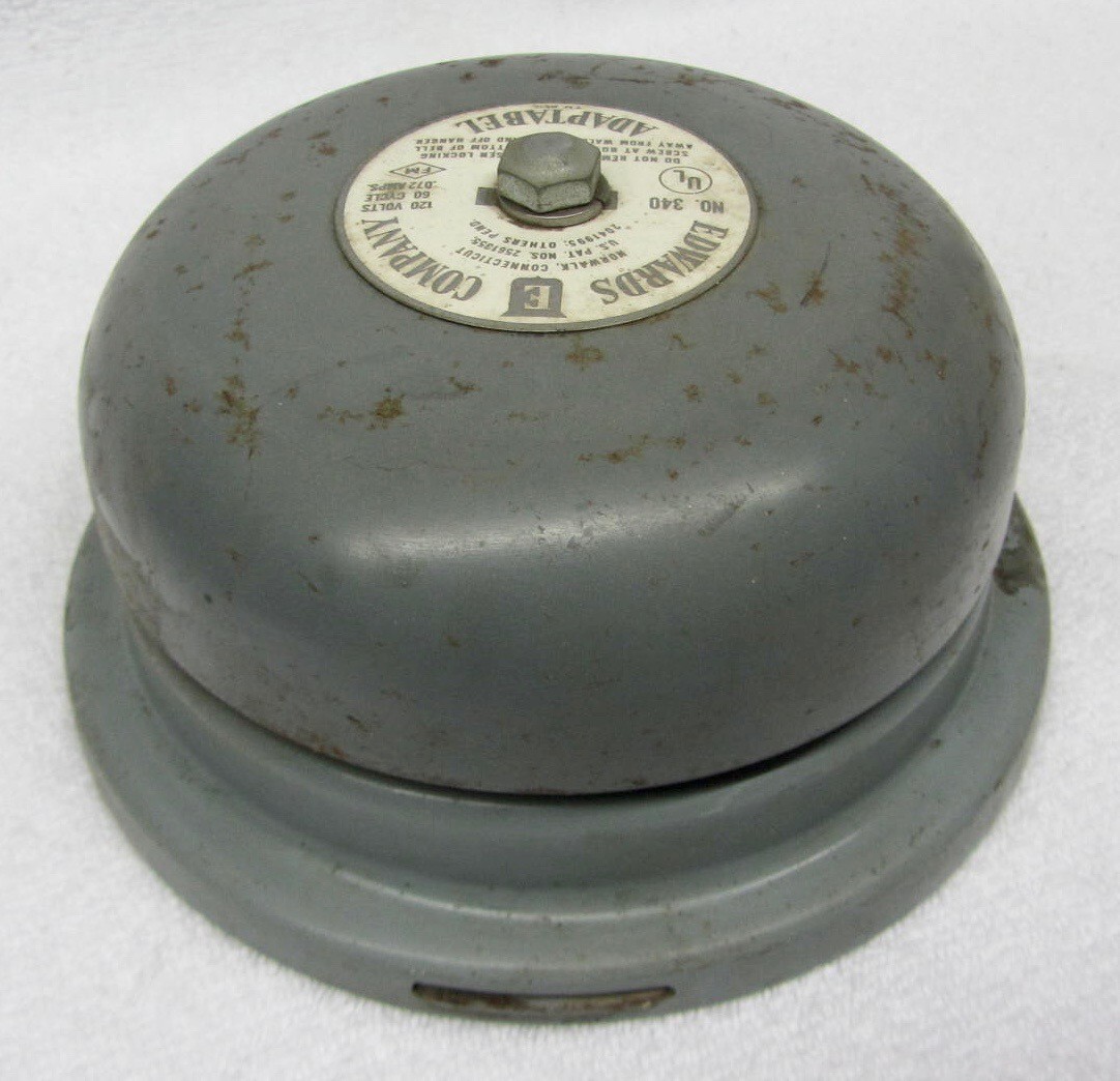 Vintage Edwards Company ADAPTABEL NO.340 School Bell Wall Mount Signal Alarm USA