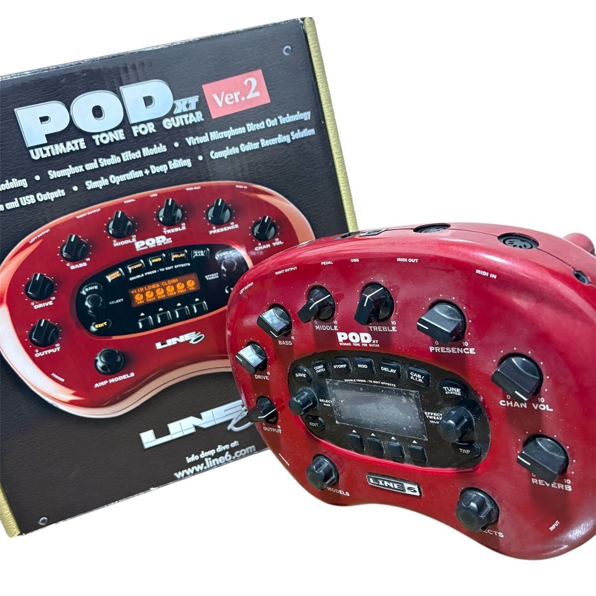 Line 6 POD XT Multi-Effects Guitar Processor Amp Modeler Ships from Japan