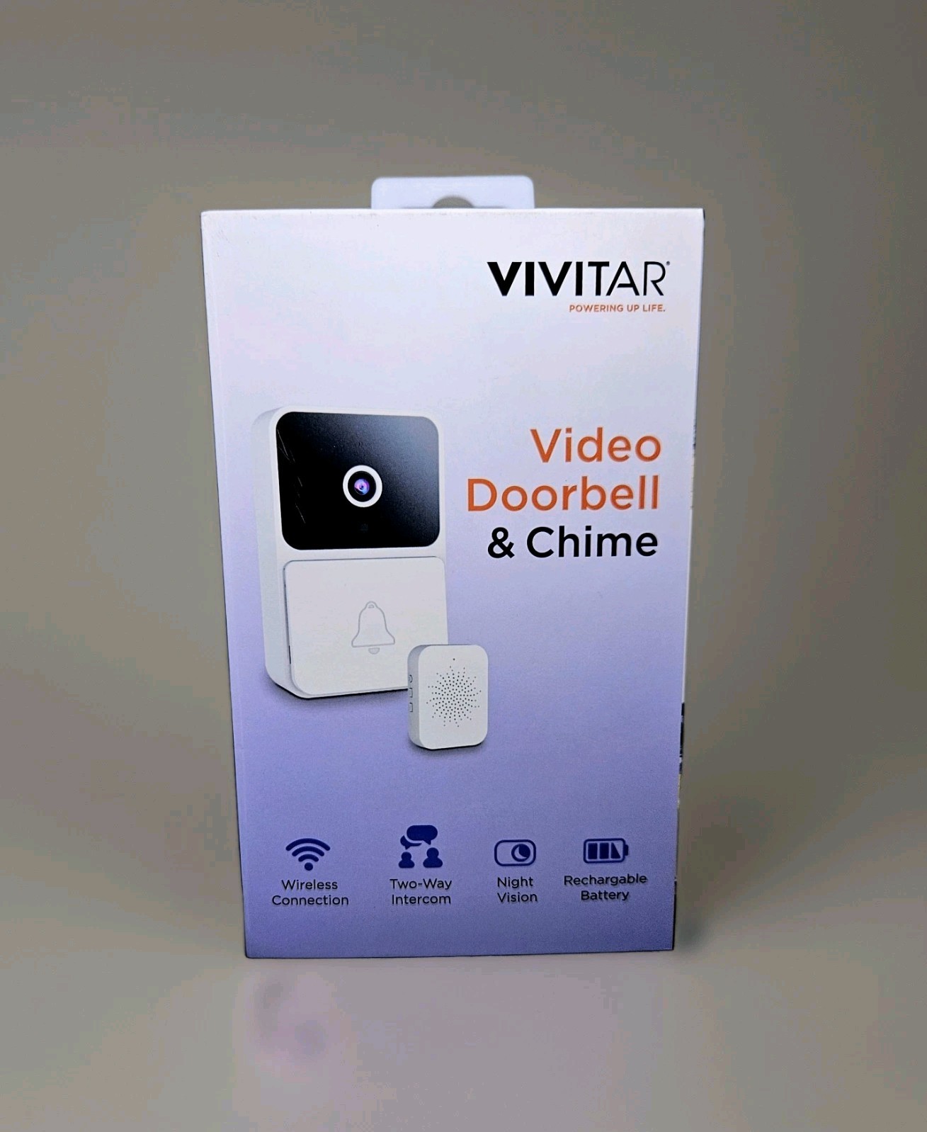 Vivitar Video Doorbell & Chime DB201-WHT - White, Wireless Wi-Fi Security NEW