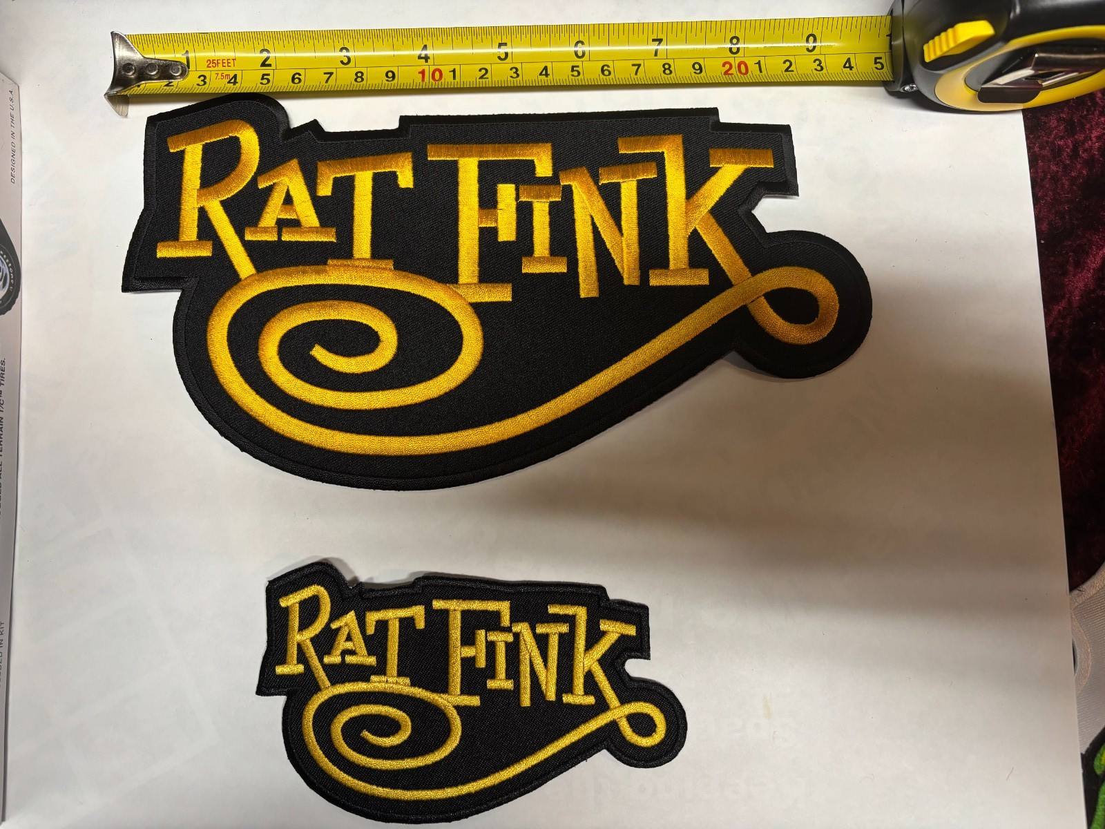 FINK HOT ROD RATFINK   CAR CULTURE PATCH SET BIG & LITTLE IRON ON or SEW ON