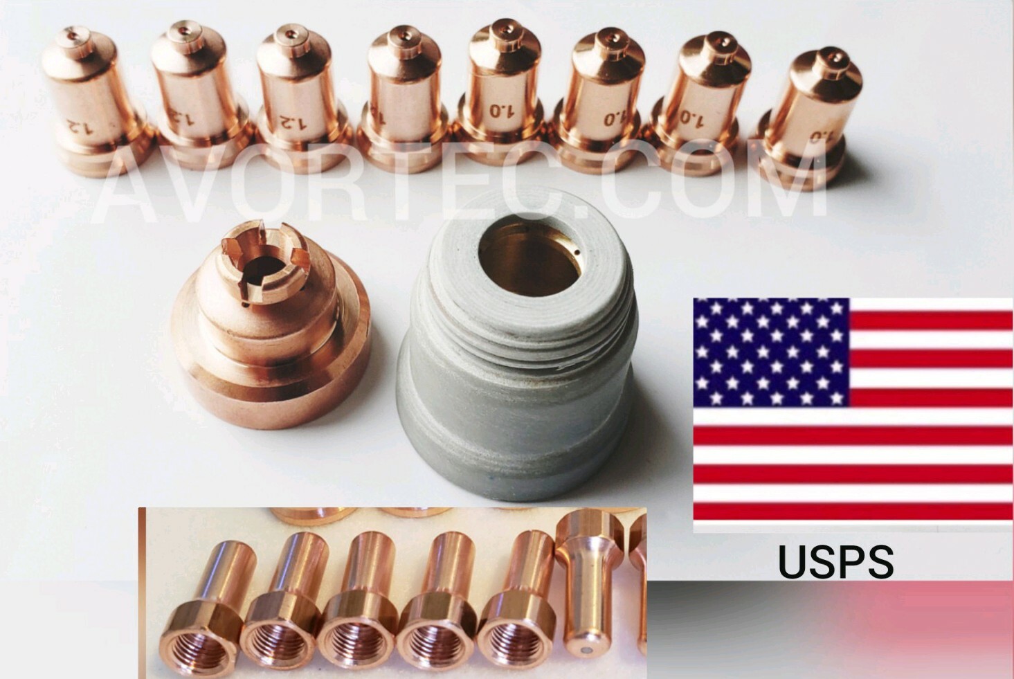 PLASMA CUT PTM-80 PT-80 TORCH SHIELDED CAP / DRAG TIP CONSUMABLES 18 PCS size1.0