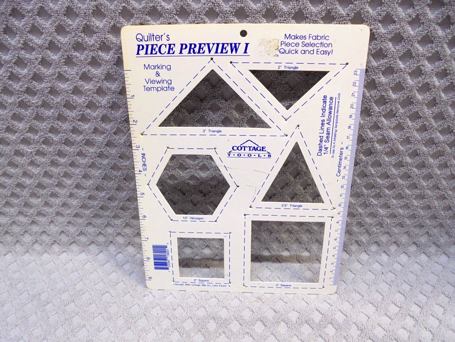 Vintage Cottage Mills Quilter's Piece Preview 1 Marking Viewing Quilt Template