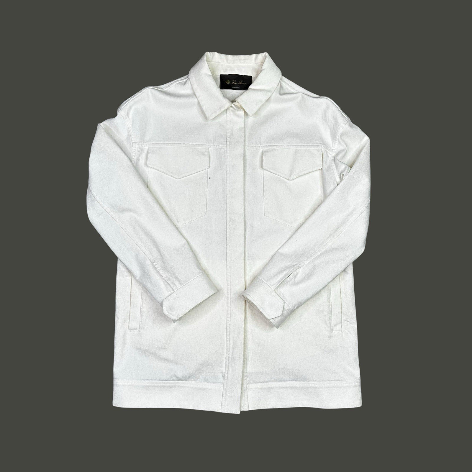 Loro Piana Designer White Overshirt Jacket Made in Italy Adult Mens Size Small