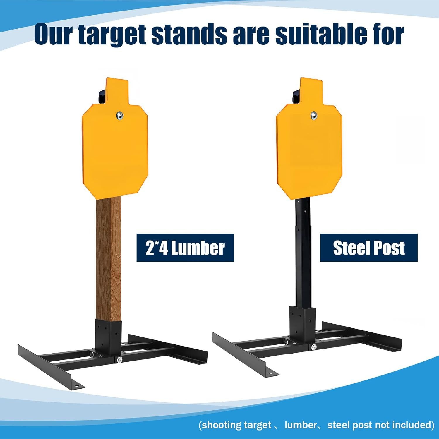 2X4 Target Stand Base, Shooting Target Stand for AR500 Steel Targets, Heavy Duty
