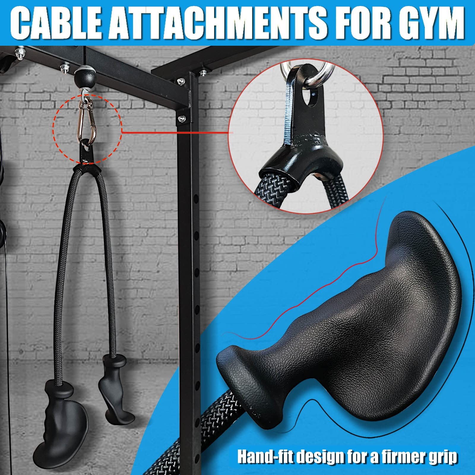 Ergonomic Tricep Rope Pull Down Attachment Upgraded Long Triceps Rope Cable A...