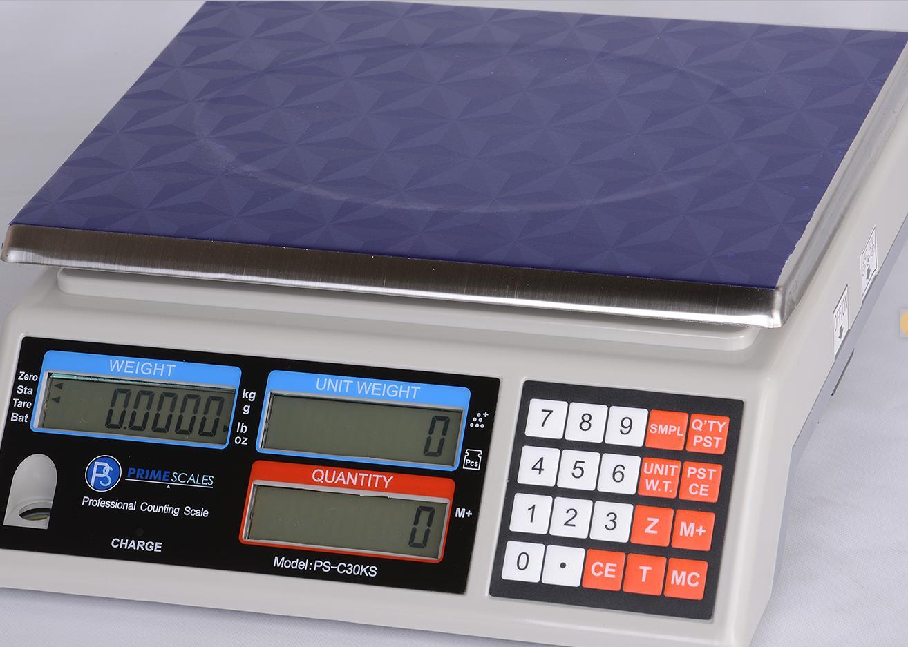 Prime Scales PS-C30KS Portable Counting Scale 12 lb X 0.0005 lb, AC adapter