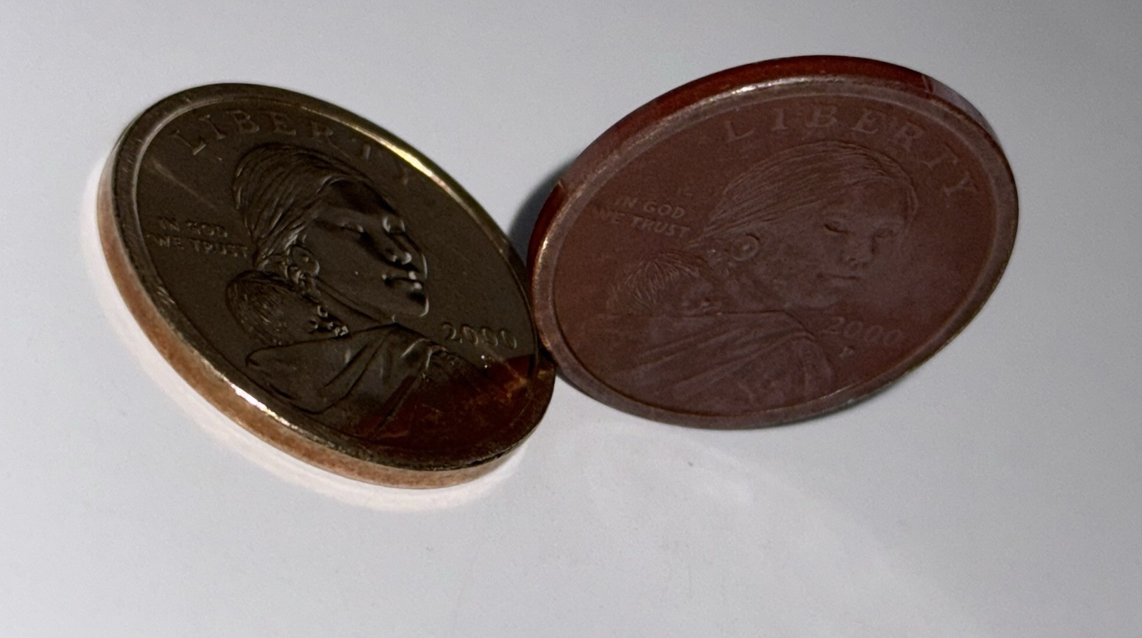 ERROR MISSING CLAD LAYER BOTH SIDES 2000 P Sacagawea Coin Ver Rare