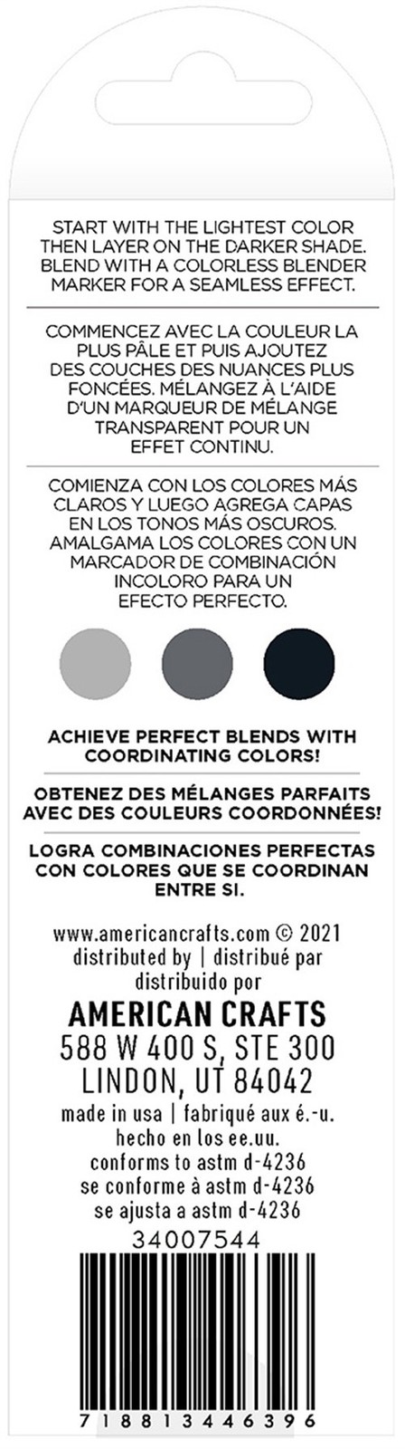 AC Sketch Markers Dual-Tip Alcohol Markers 3/Pkg-Slate