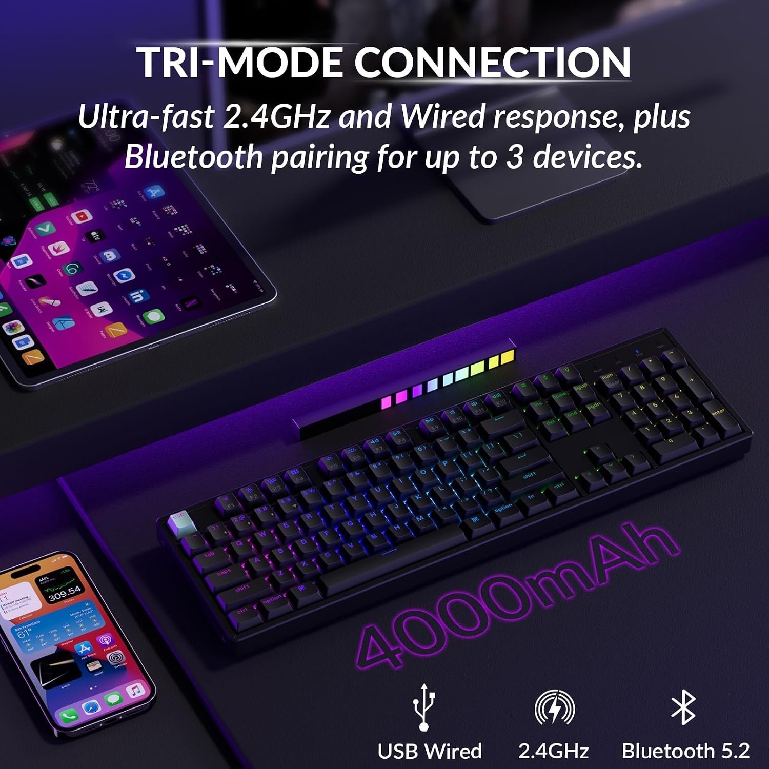 K10 HE Rapid Trigger Gaming Keyboard Wireless, Hall Effect Magnetic Switch Ho...