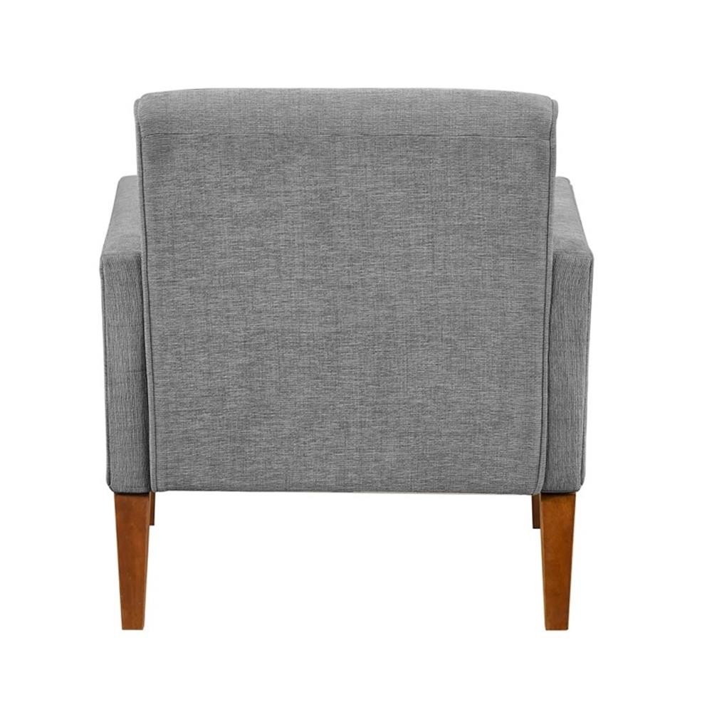 Pemberly Row Mid-Century Chenille Fabric Chair in Gray Finish