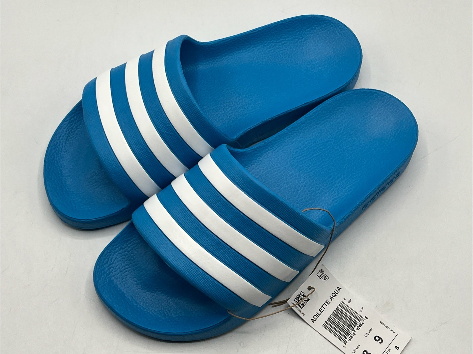 Adidas FY8047 Solar Blue Adilette Aqua Slide New with Tags Men's Size 8 Sandals