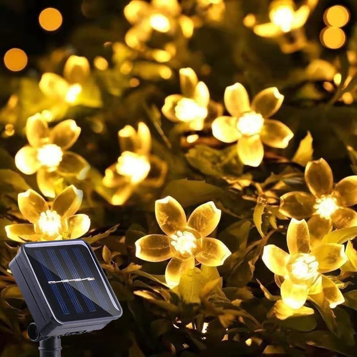 Solar Flower String Lights Outdoor Waterproof 45ft 100 LED Solar Powered