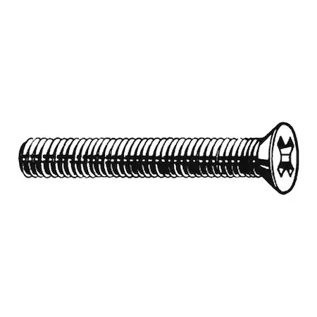 #6-32 X 3/8 In Phillips Flat Machine Screw, Plain Brass, 100 Pk, U48300.013.0037