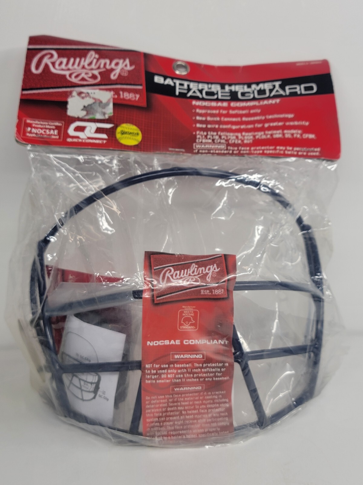 Rawlings Batter Helmet Face Guard Blue Softball Baseball - SBRWG2-N - NEW