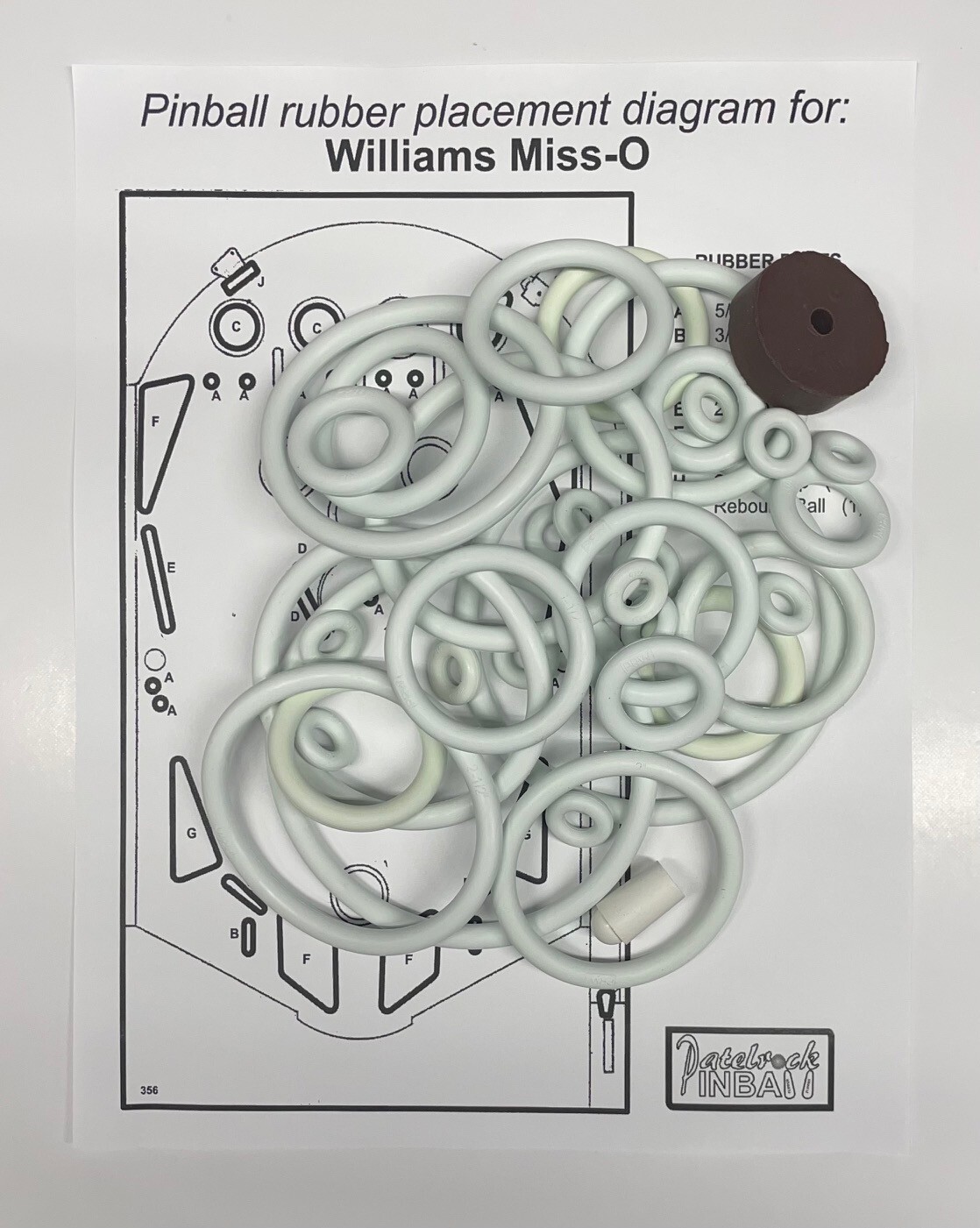 1969 Williams Miss O Pinball Machine Rubber Ring Kit