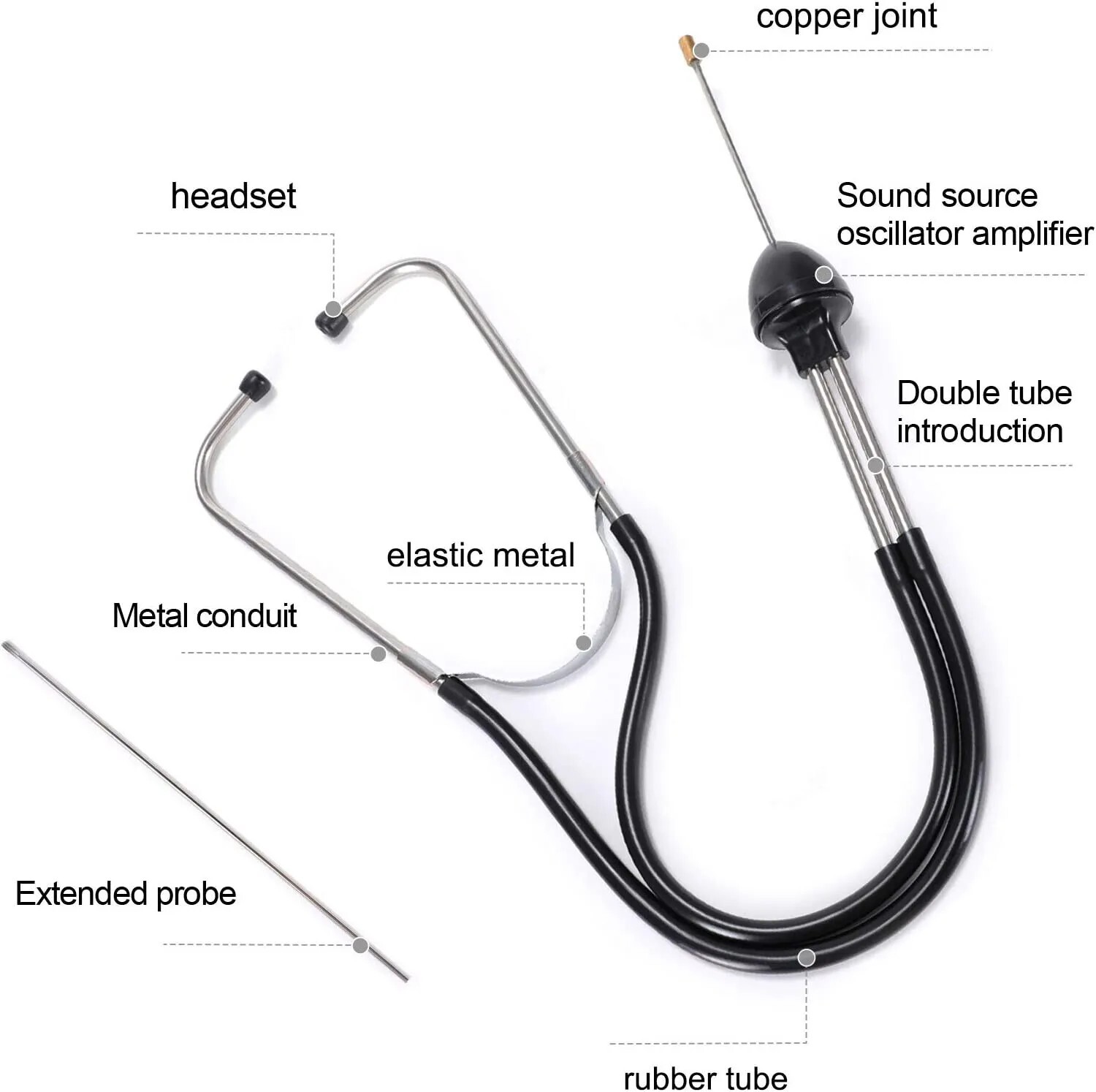 AUTO MECHANICS STETHOSCOPE CAR ENGINE BLOCK DIAGNOSTIC AUTOMOTIVE HEARING TOOL