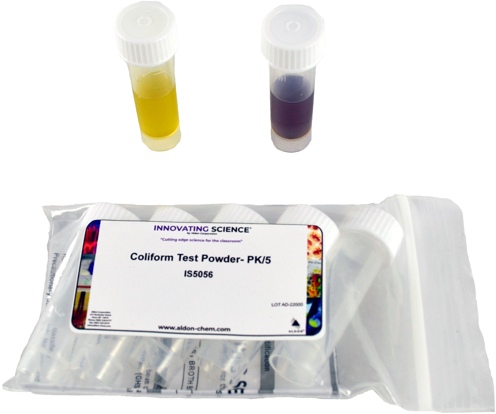 Coliform Test Powder Kit, 5 Tubes/PK - Innovating Science