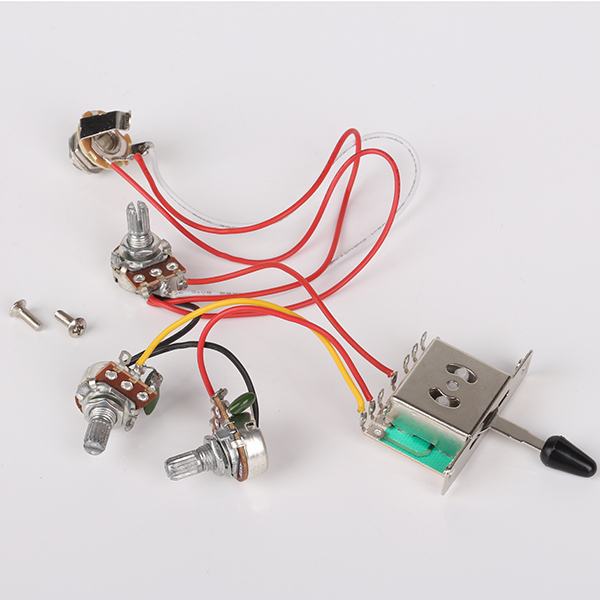 Strat Guitar Wiring Harness- Prewired 047 cap 3-500k Pots