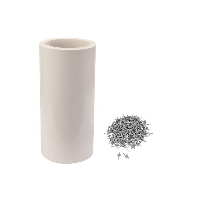 10 ft Roll of Extension Plastic & Large Head Rivets, White
