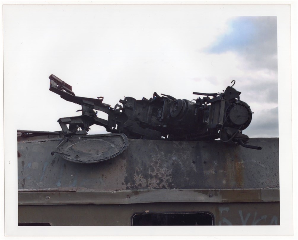 1996 IFOR Bosnia 1st Armored Div. Destroys Turret on Serbian Vehicle 8x10 Photo