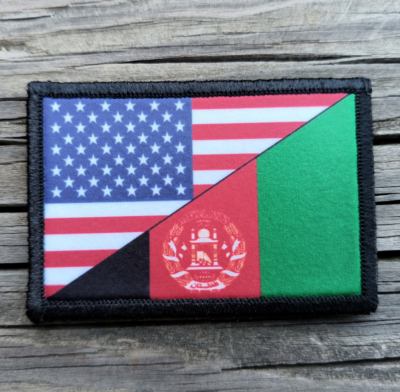 American Afghanistan Flag Morale Patch Hook and Loop Army USA Afghani 2A Gear