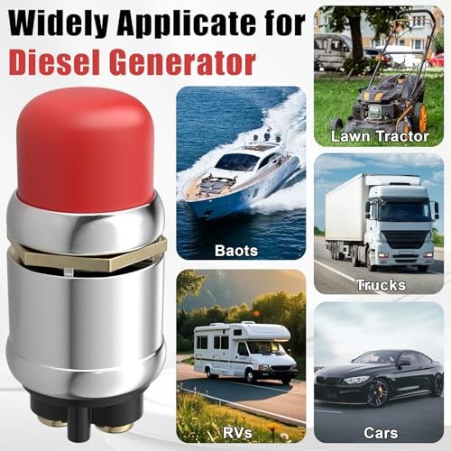 Push Button Starter Switch 12V 50A, Waterproof Momentary Start Switch red-1