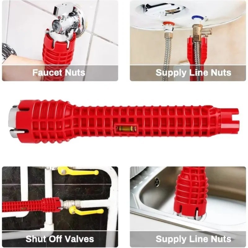 Faucet Sink Installer 14in1 Multi Tool Pipe Wrench Plumbing for Kitchen Bathroom