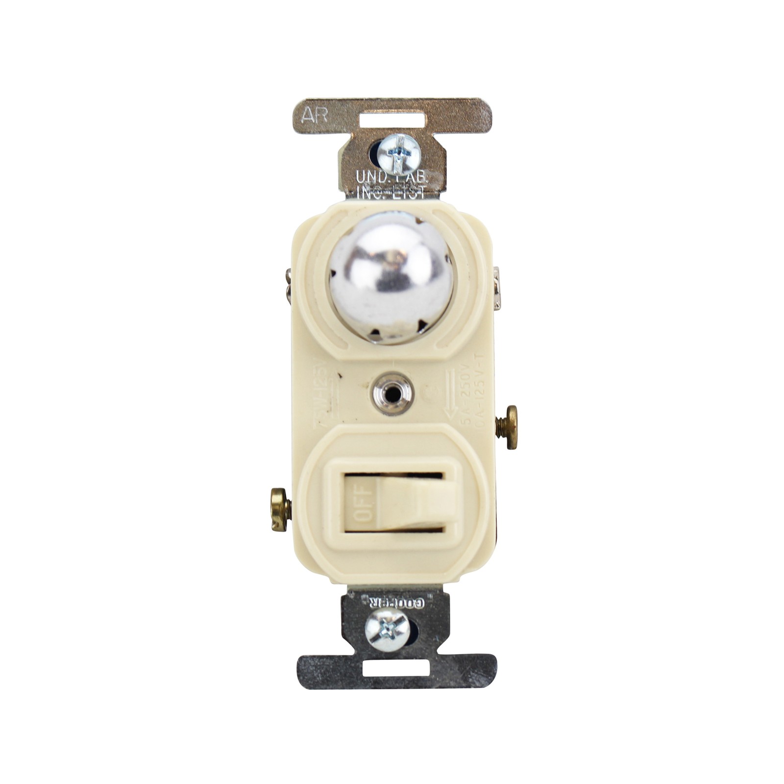 COOPER WIRING 799V-BOX SINGLE POLE SWITCH AND PILOT LIGHT, IVORY
