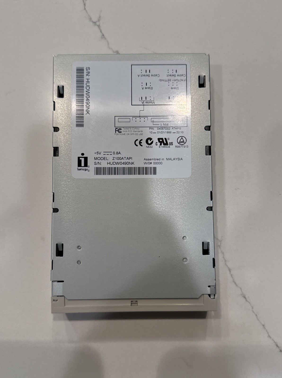 Iomega Z100ATAPI Zip 100 Internal Drive, 04057D02 ATAPI2 Tested - Used