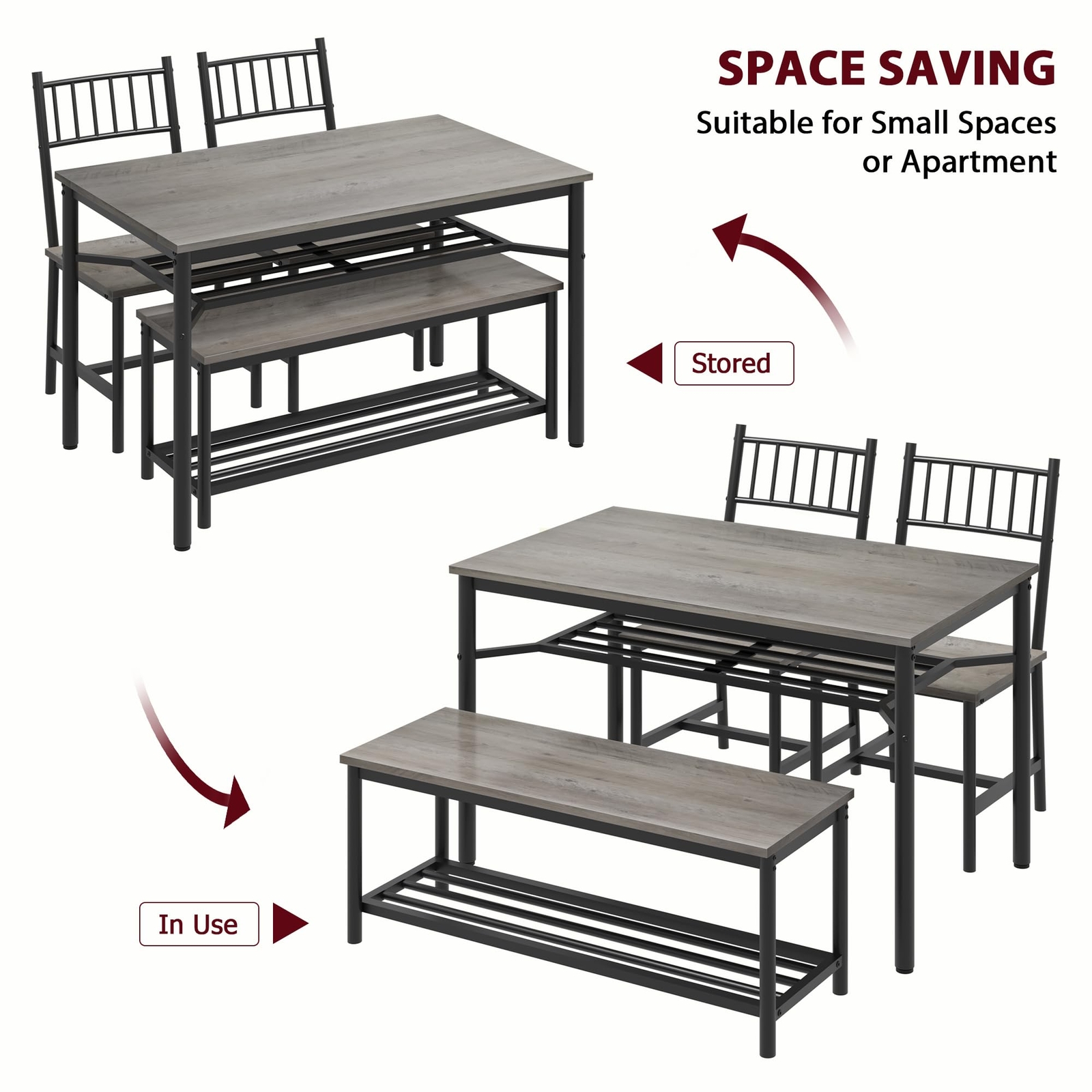 Modern Dining Room Table Set for 4 Modern Kitchen Table Set with Bench and Chair