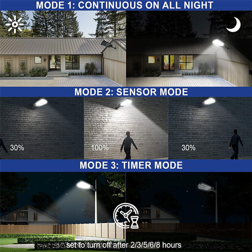 NEW 6000W Commercial Solar Street Lights Outdoor Dusk to Dawn Super Bright 2025