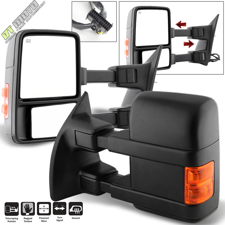 PAIR(2) 2008-2016 Ford F250~F550 Super Duty Power+Heated+Signal Tow Side Mirrors