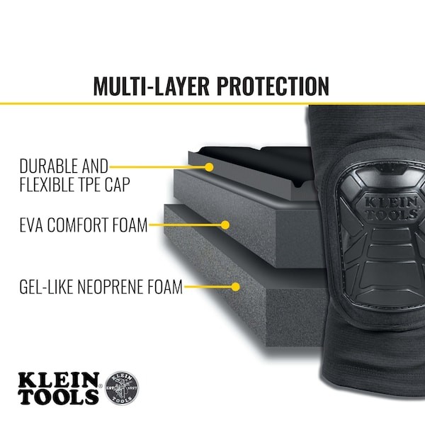 Klein Tools 60629 Tough-Flex Knee Pad Sleeve M/L, 2-Pair