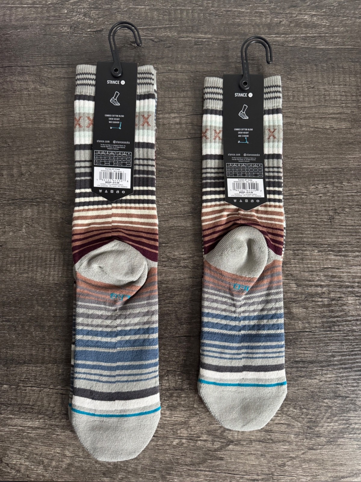 Stance Crew Socks • Curren ST Multi-Color • Size: MEDIUM or LARGE • 1 Pair (NWT)