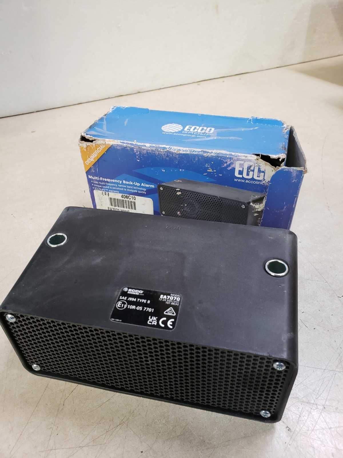 Ecco EA7070 Back Up Alarm Surface Mount, Multi Frequency, 107 Db, 12 24 Volt