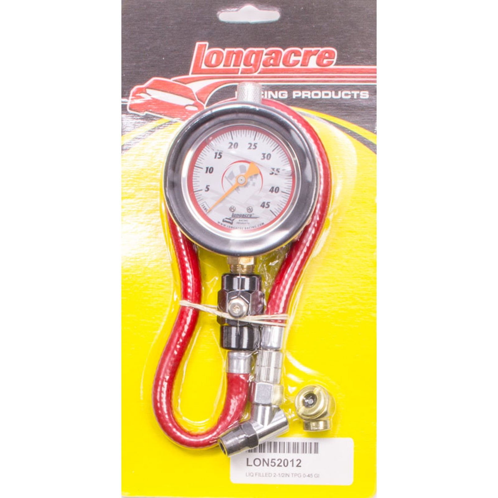 Longacre 52012 Liquid Filled 2 ½" GID Tire Gauge 0-45 by ½ lb