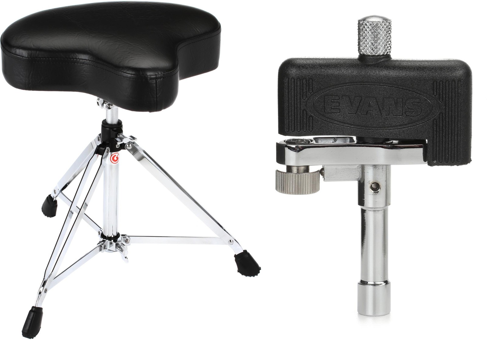 Gibraltar 6608 Moto-style Drum Throne + Evans DATK Value Bundle