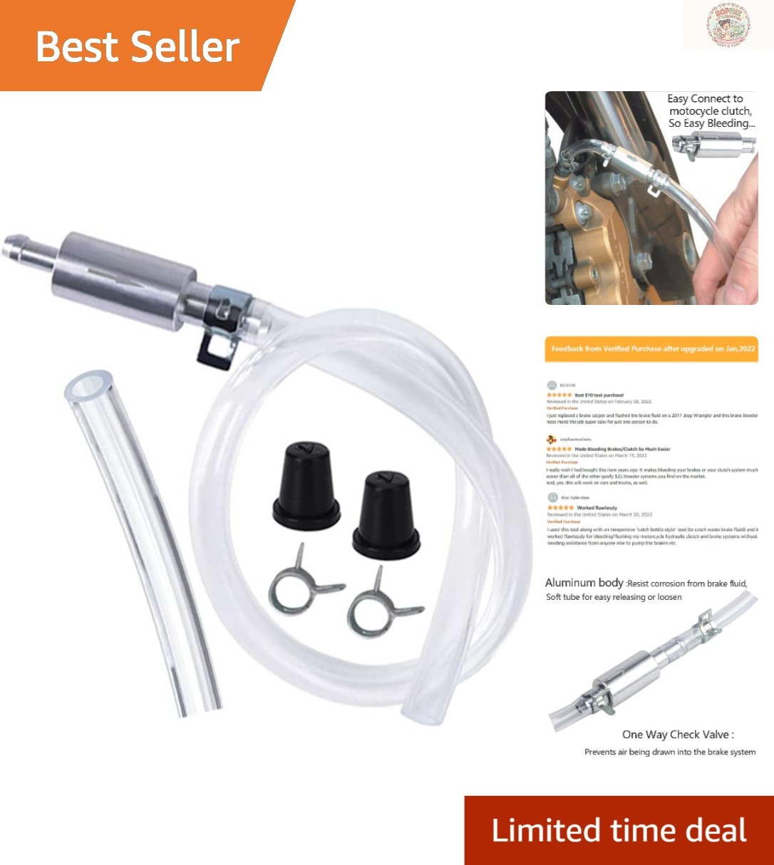 Compact and Durable Brake Bleeder Tool Kit for Efficient Motorcycle Maintenance