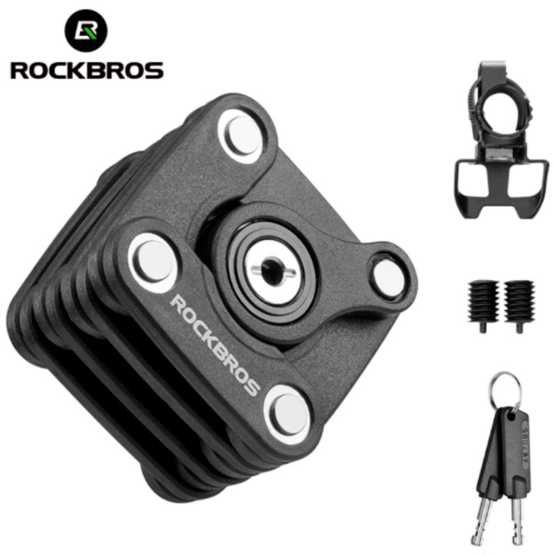 NEW RockBros Bike Anti Theft Chain Lock Folding Lock Hamburg Shaped Lock Black