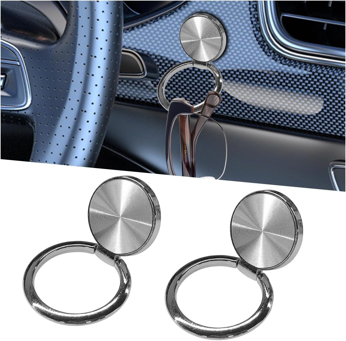 Sunglass Holder for Car Dash, Metal Auto Dashboard Eyeglass Holder Hook, Univers